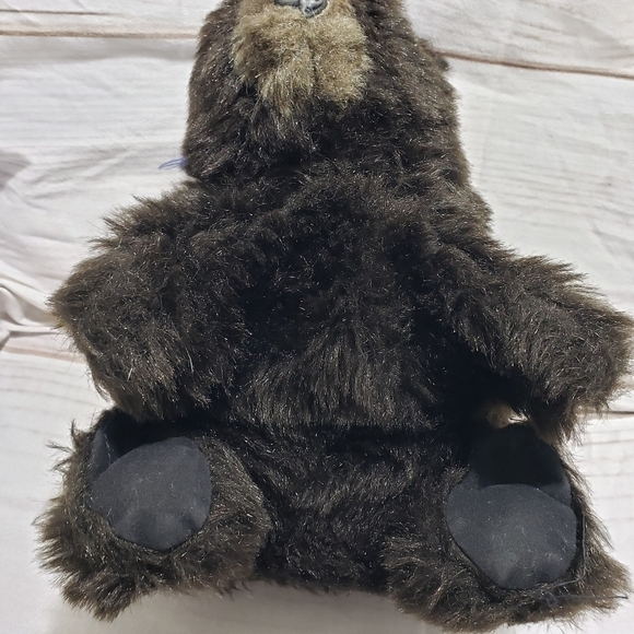 Folkmanis Furry Folk Black Bear 12 Inch Hand Puppet Vintage Corduroy Lining - Picture 4 of 10